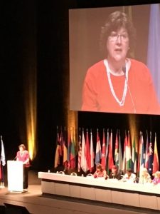 Katherine addressing the international convention in Nice