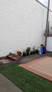 Adding some color to the children's play area at Homeward House